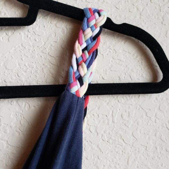 Ella Moss Sundress Navy Braided Strap Sz M - Picture 2 of 3